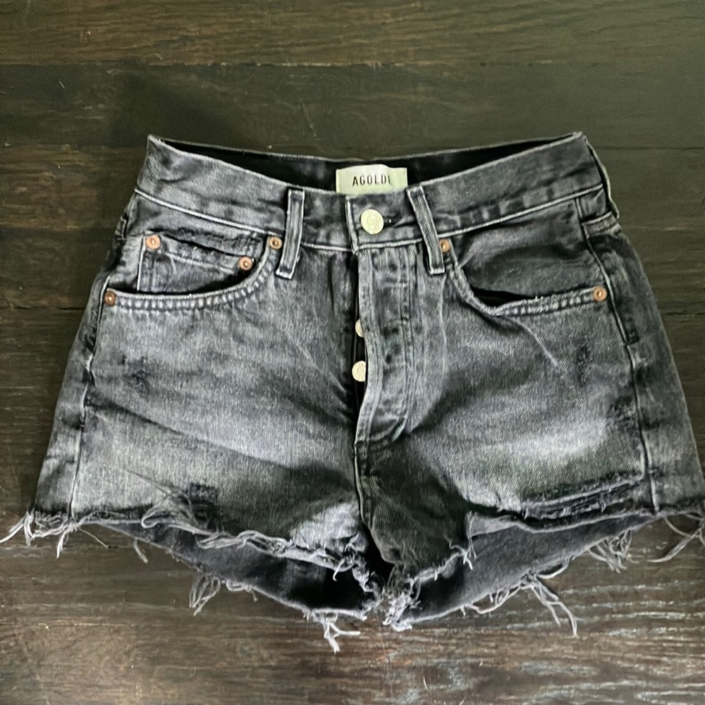 Black AGOLDE jean shorts